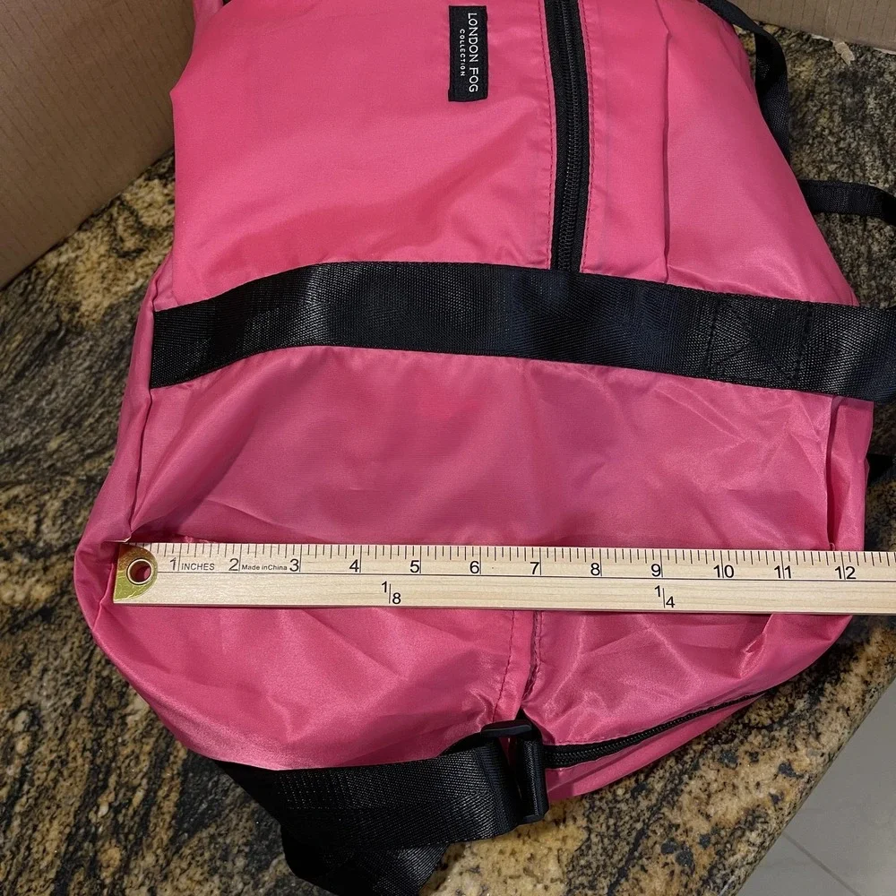 London‎ Fog Collection Duffel Bag Pink Polyester Travel Gym Weekender Zip Pocket